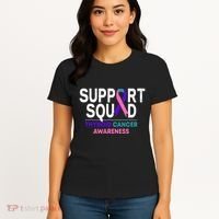 Support Squad Thyroid Cancer Awareness Month Ribbon Family Women's T-Shirt thumb 4