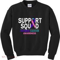Support Squad Thyroid Cancer Awareness Month Ribbon Family Kids Sweatshirt thumb 0