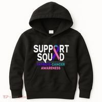 Support Squad Thyroid Cancer Awareness Month Ribbon Family Kids Hoodie thumb 0