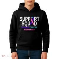 Support Squad Thyroid Cancer Awareness Month Ribbon Family Kids Hoodie thumb 4