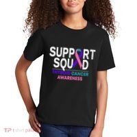 Support Squad Thyroid Cancer Awareness Month Ribbon Family Kids T-Shirt thumb 2