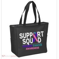 Support Squad Thyroid Cancer Awareness Month Ribbon Family Tote Bag thumb 2