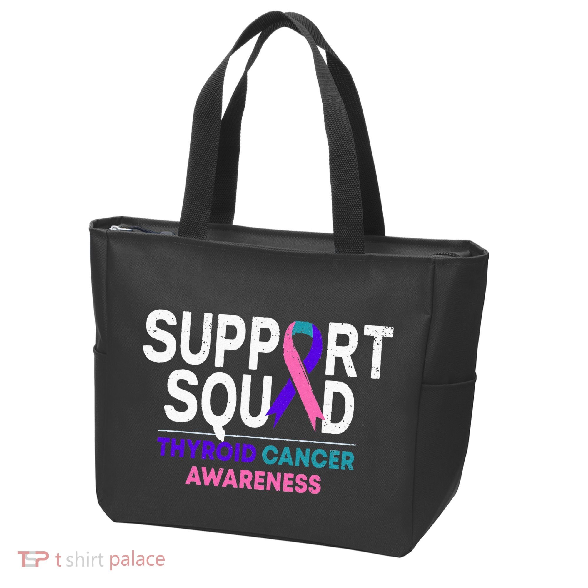 Support Squad Thyroid Cancer Awareness Month Ribbon Family Tote Bag