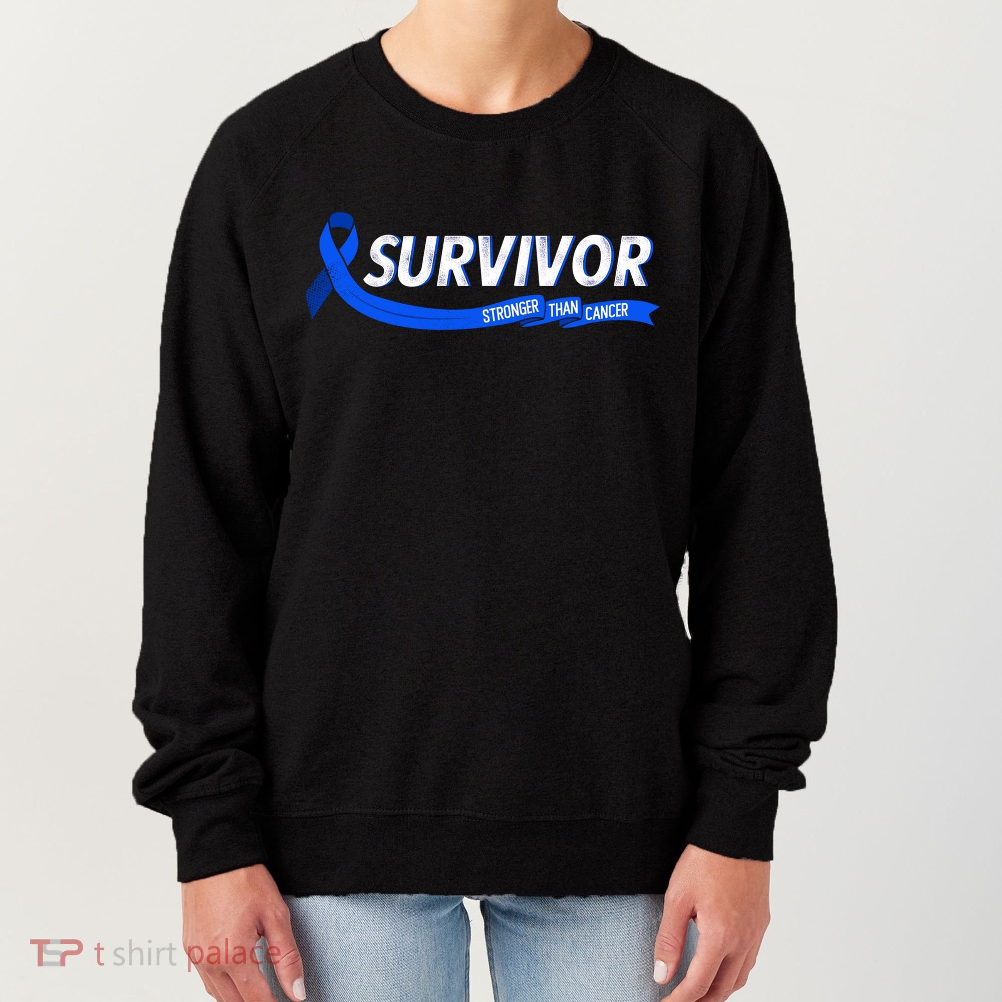 Survivor Stronger Than Cancer Colon Cancer Awareness Gift Women's Sweatshirt