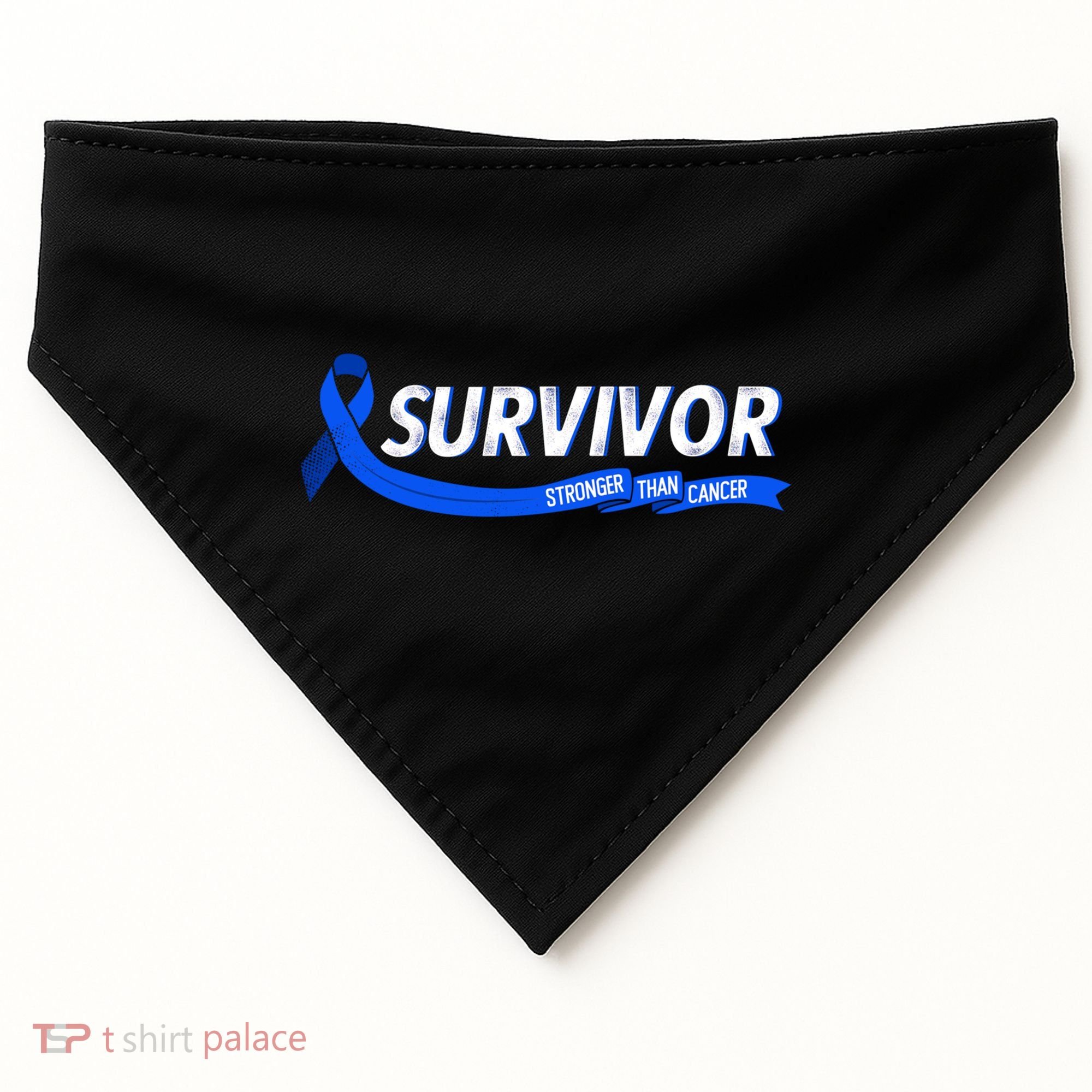 Survivor Stronger Than Cancer Colon Cancer Awareness Gift USA-Made Doggie Bandana