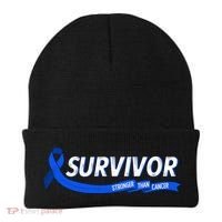 Survivor Stronger Than Cancer Colon Cancer Awareness Gift Beanie thumb 0
