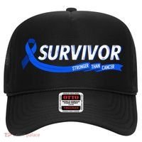 Survivor Stronger Than Cancer Colon Cancer Awareness Gift Hat thumb 0