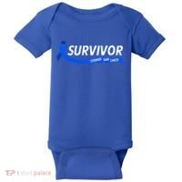 Survivor Stronger Than Cancer Colon Cancer Awareness Gift Baby Bodysuit thumb 0