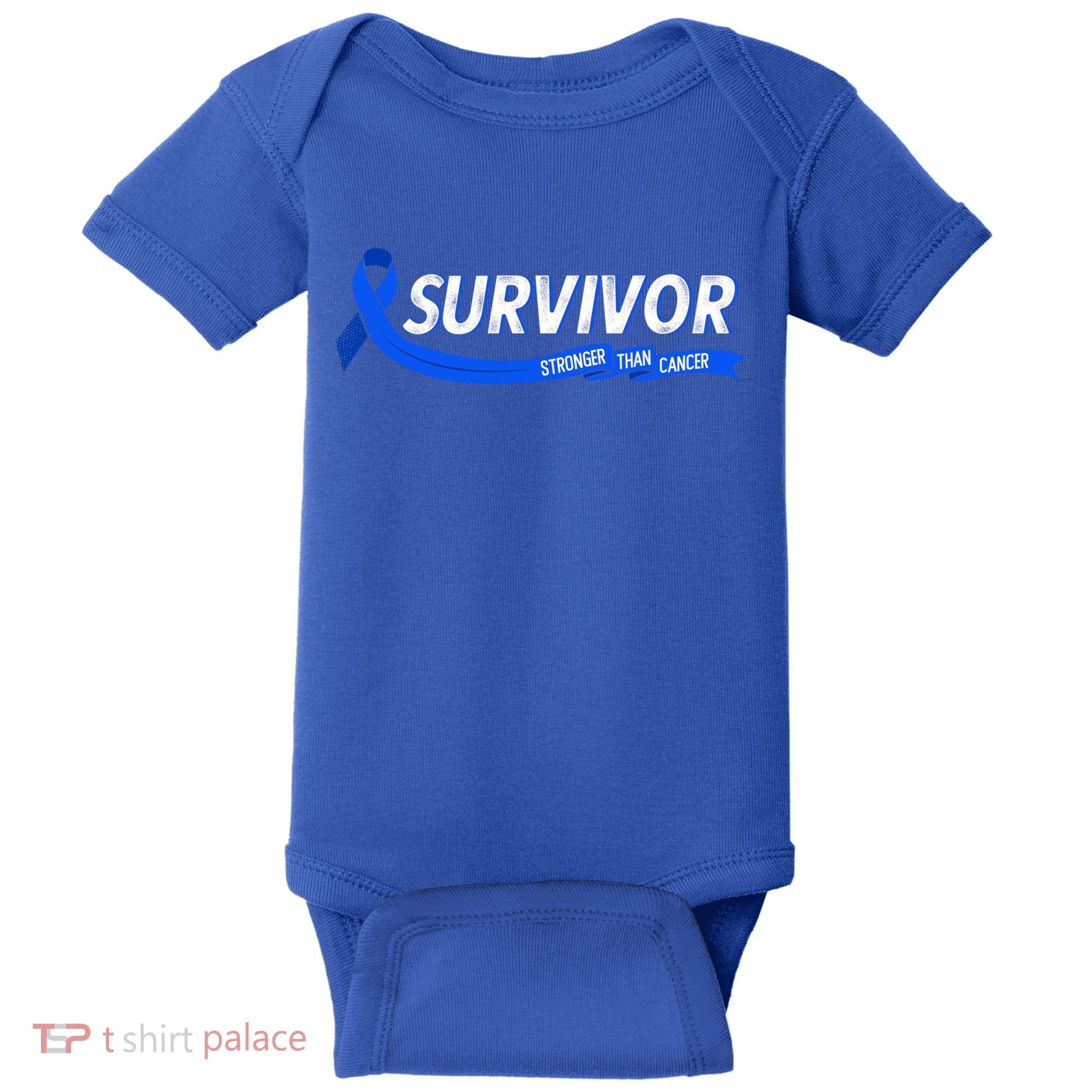 Survivor Stronger Than Cancer Colon Cancer Awareness Gift Baby Bodysuit