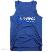 Survivor Stronger Than Cancer Colon Cancer Awareness Gift Tank Top thumb 0
