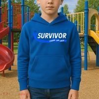 Survivor Stronger Than Cancer Colon Cancer Awareness Gift Kids Hoodie thumb 2