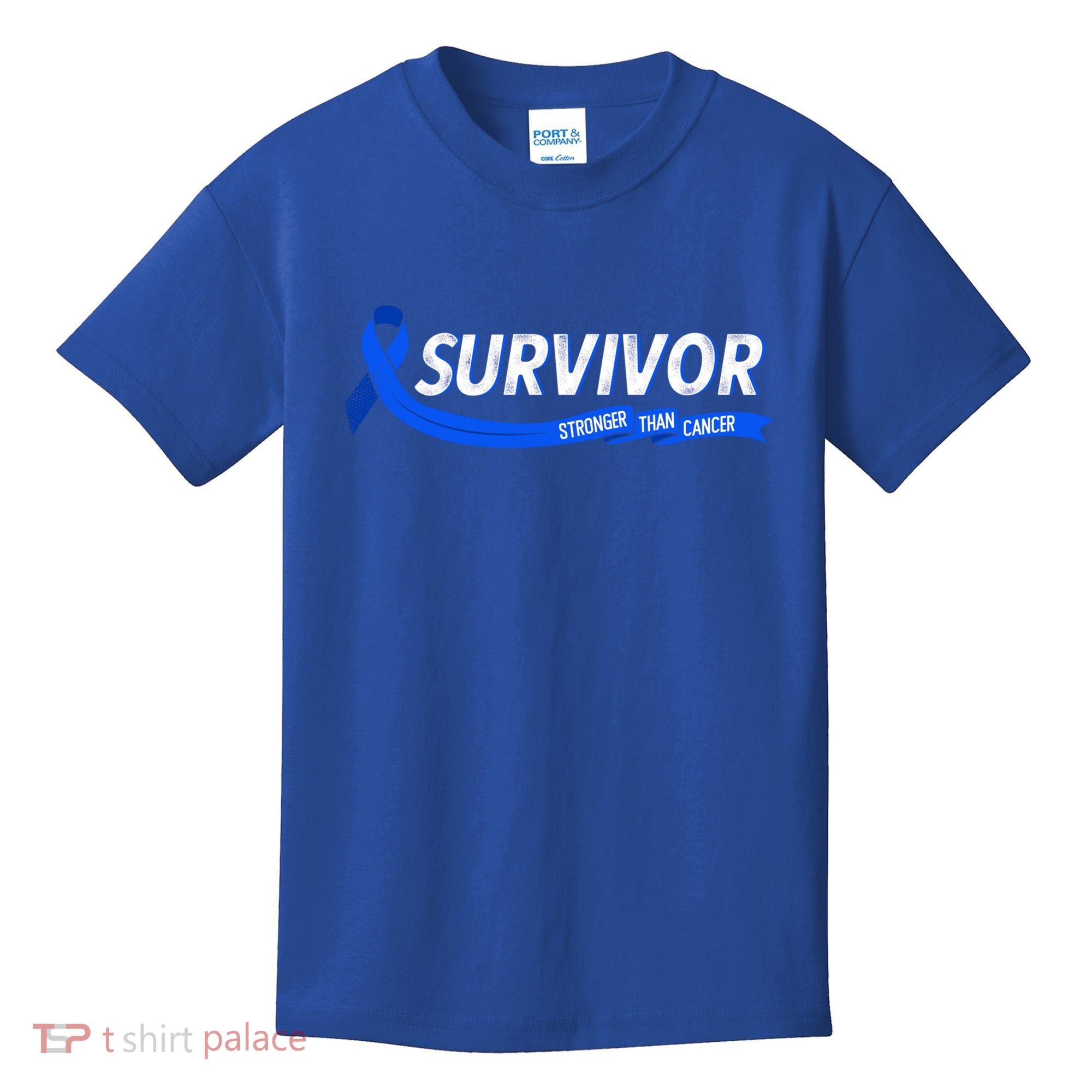 Survivor Stronger Than Cancer Colon Cancer Awareness Gift Kids T-Shirt