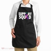 Thyroid Cancer Support Squad Teal Purple Pink Ribbon Apron thumb 2