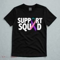 Thyroid Cancer Support Squad Teal Purple Pink Ribbon T-Shirt thumb 5