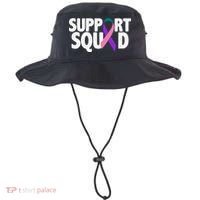 Thyroid Cancer Support Squad Teal Purple Pink Ribbon Bucket Hat thumb 0