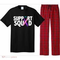 Thyroid Cancer Support Squad Teal Purple Pink Ribbon Pajama Set thumb 0
