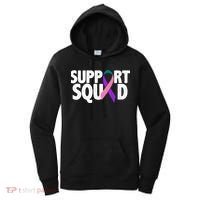 Thyroid Cancer Support Squad Teal Purple Pink Ribbon Women's Hoodie thumb 0