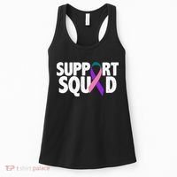 Thyroid Cancer Support Squad Teal Purple Pink Ribbon Women's Tank Top thumb 0