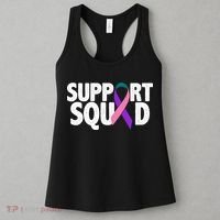 Thyroid Cancer Support Squad Teal Purple Pink Ribbon Women's Tank Top thumb 3