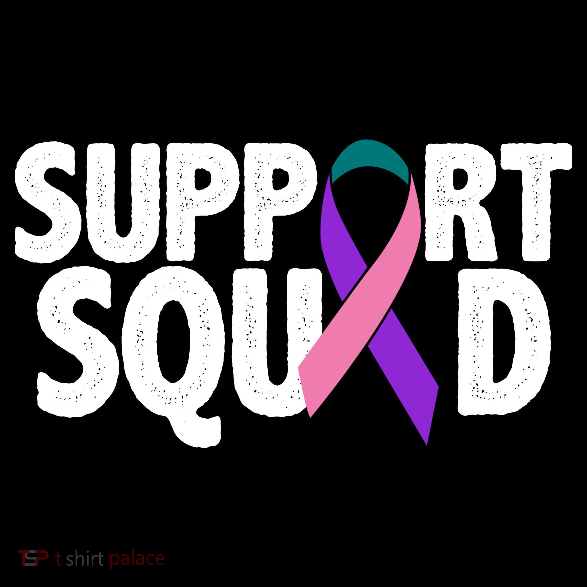 Thyroid Cancer Support Squad Teal Purple Pink Ribbon Women's Tank Top