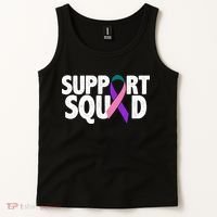 Thyroid Cancer Support Squad Teal Purple Pink Ribbon Tank Top thumb 2