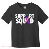 Thyroid Cancer Support Squad Teal Purple Pink Ribbon Toddler T-Shirt thumb 0