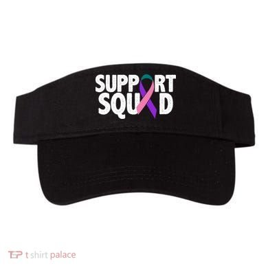 Thyroid Cancer Support Squad Teal Purple Pink Ribbon Visor