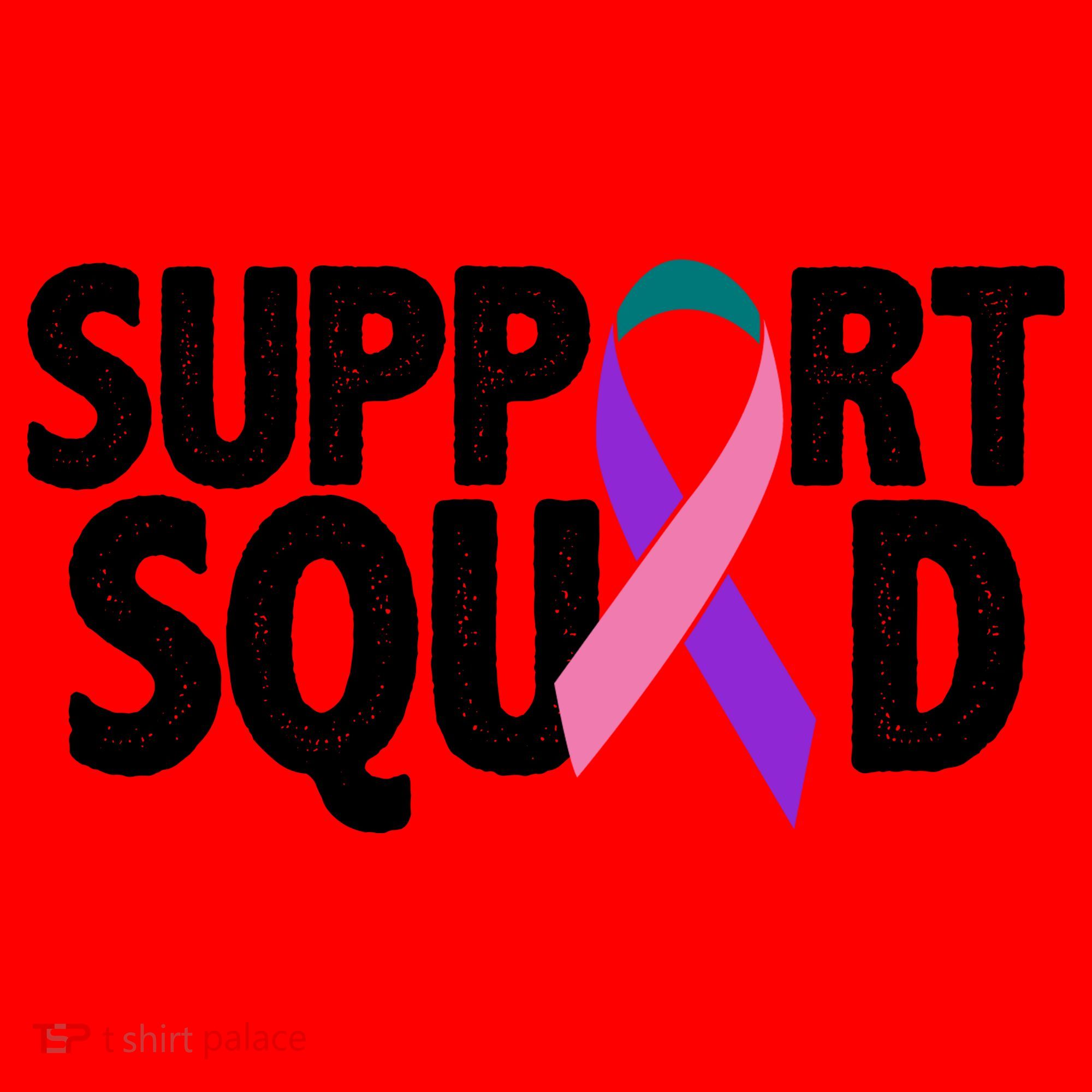 Thyroid Cancer Support Squad Teal Purple Pink Ribbon Santa Hat