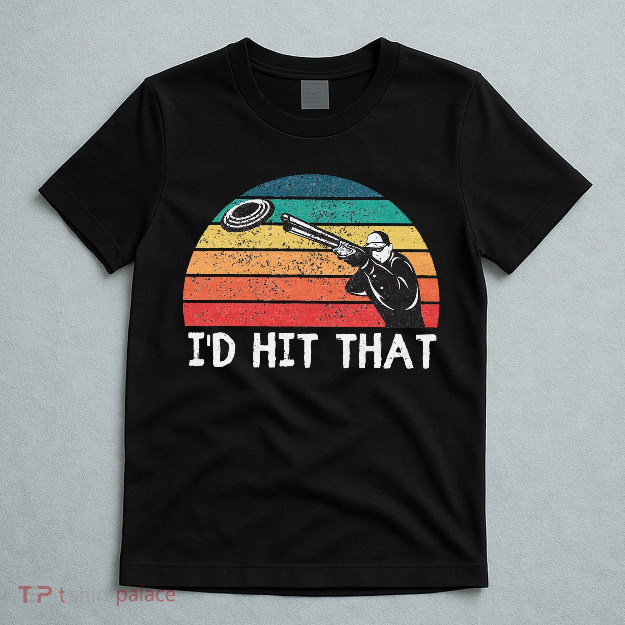 Skeet Shooting Trap Sporting Clay Target Vintage Sunset T-Shirt