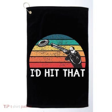 Skeet Shooting Trap Sporting Clay Target Vintage Sunset Golf Towel