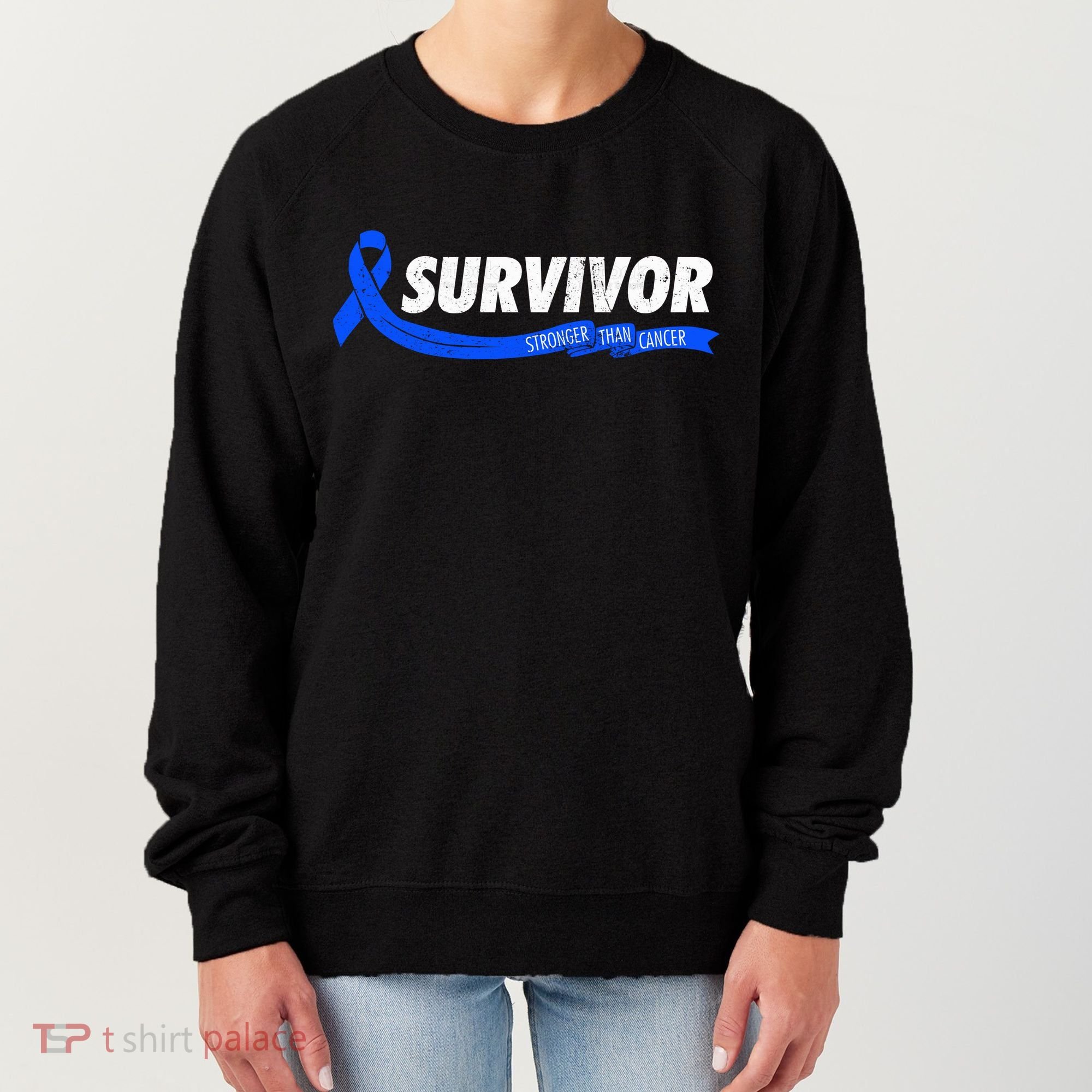 Survivor Stronger Than Cancer Colon Cancer Awareness Gift Women's Sweatshirt