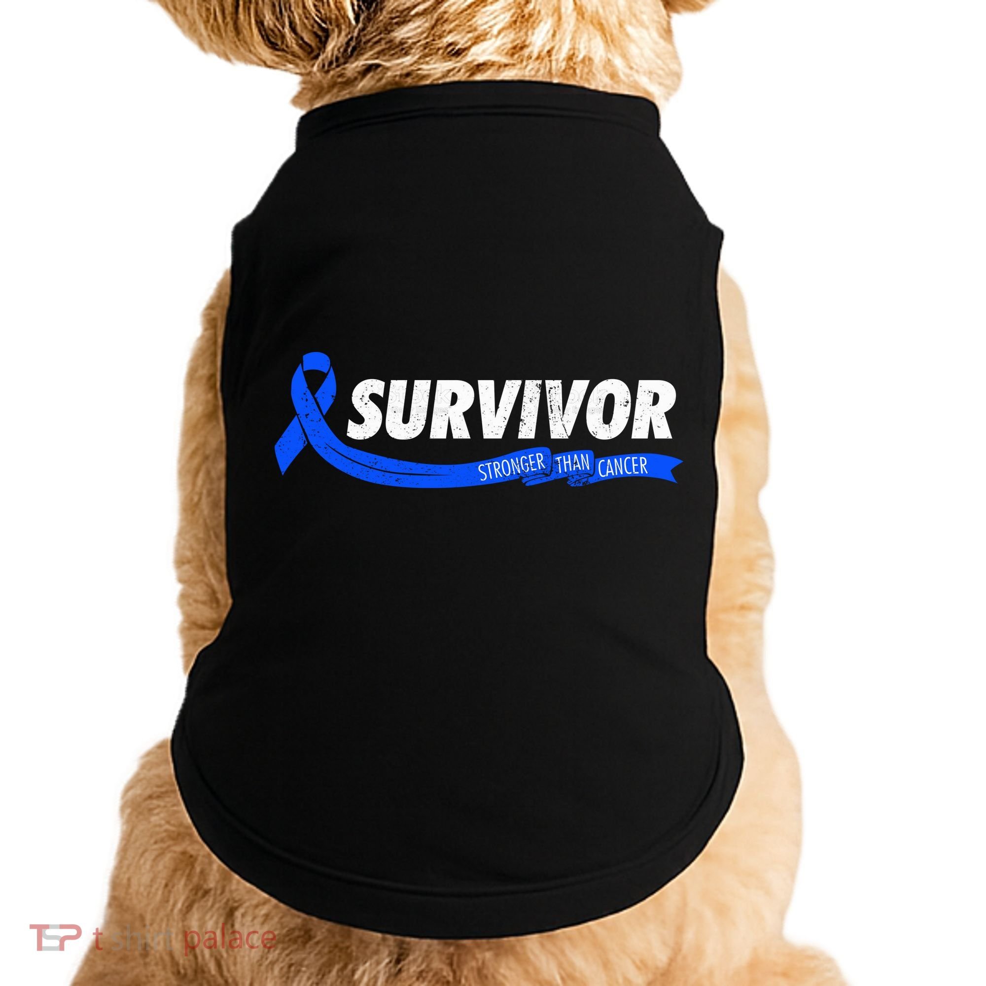 Survivor Stronger Than Cancer Colon Cancer Awareness Gift Doggie Tank