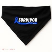 Survivor Stronger Than Cancer Colon Cancer Awareness Gift USA-Made Doggie Bandana thumb 0