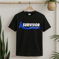 Survivor Stronger Than Cancer Colon Cancer Awareness Gift T-Shirt thumb 2