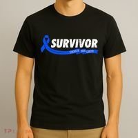 Survivor Stronger Than Cancer Colon Cancer Awareness Gift T-Shirt thumb 3