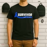 Survivor Stronger Than Cancer Colon Cancer Awareness Gift T-Shirt thumb 6