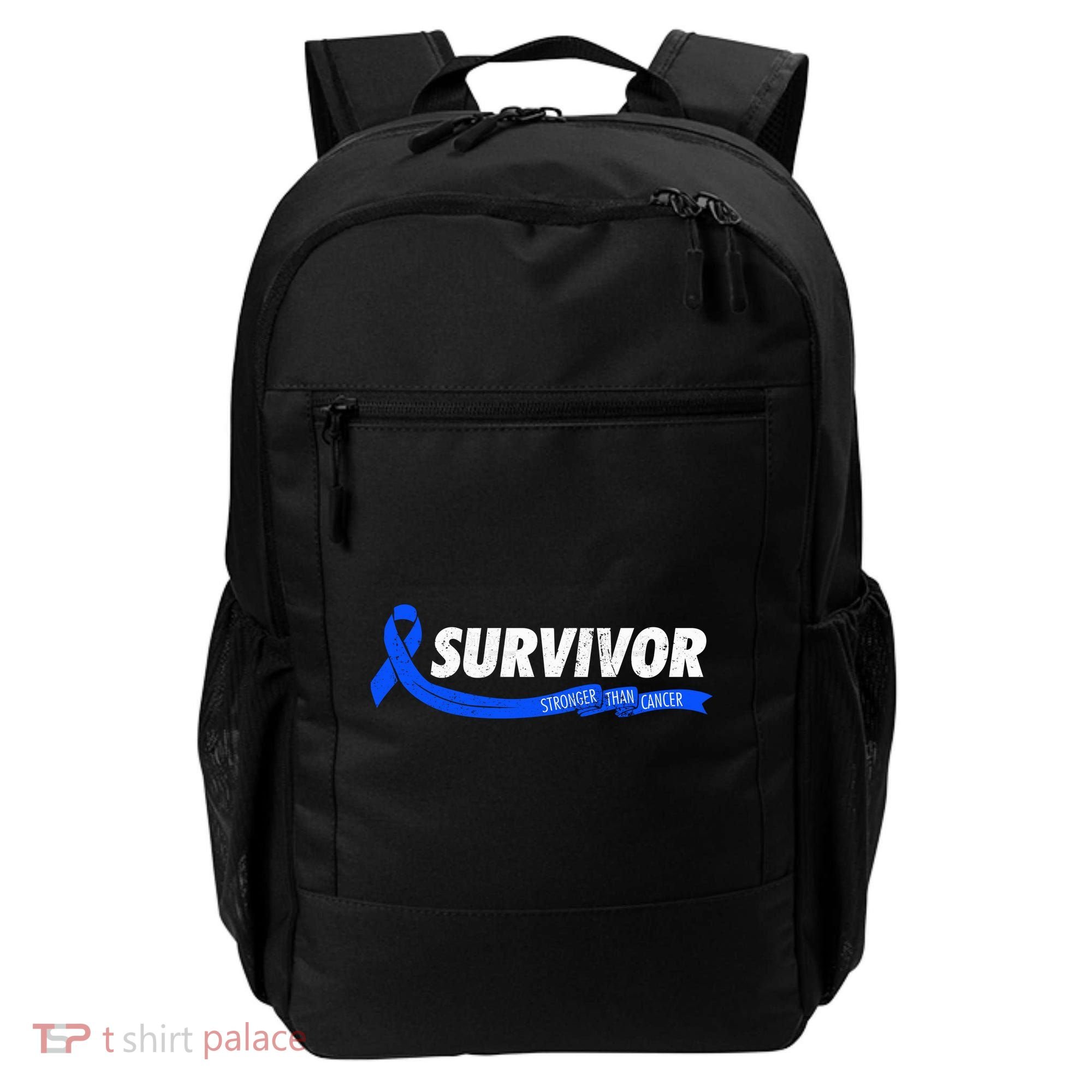 Survivor Stronger Than Cancer Colon Cancer Awareness Gift Backpack