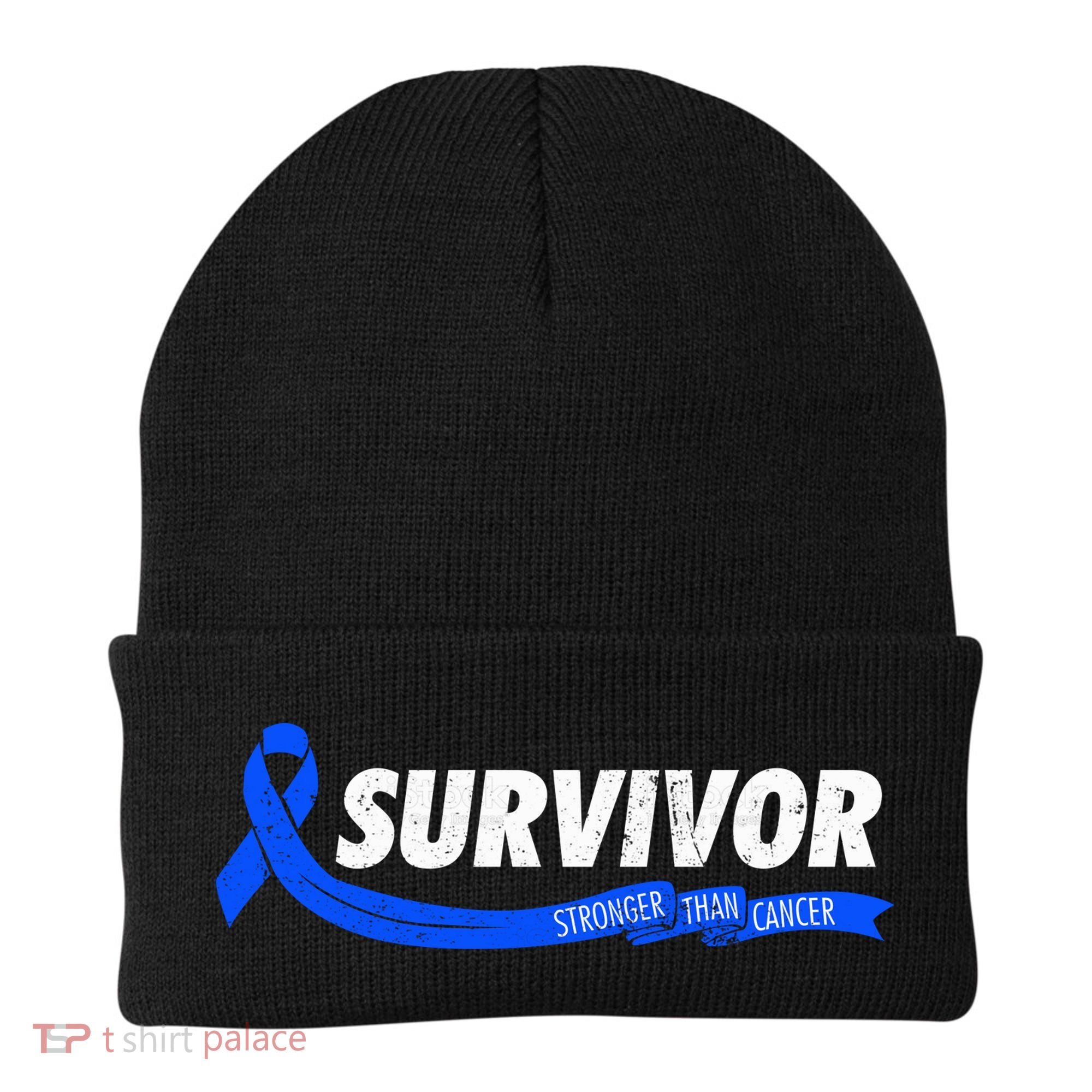 Survivor Stronger Than Cancer Colon Cancer Awareness Gift Beanie