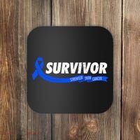 Survivor Stronger Than Cancer Colon Cancer Awareness Gift Coaster thumb 0