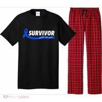 Survivor Stronger Than Cancer Colon Cancer Awareness Gift Pajama Set thumb 0
