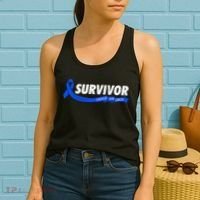 Survivor Stronger Than Cancer Colon Cancer Awareness Gift Women's Tank Top thumb 2