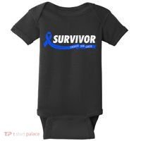 Survivor Stronger Than Cancer Colon Cancer Awareness Gift Baby Bodysuit thumb 0