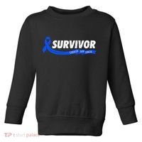Survivor Stronger Than Cancer Colon Cancer Awareness Gift Toddler Sweatshirt thumb 0