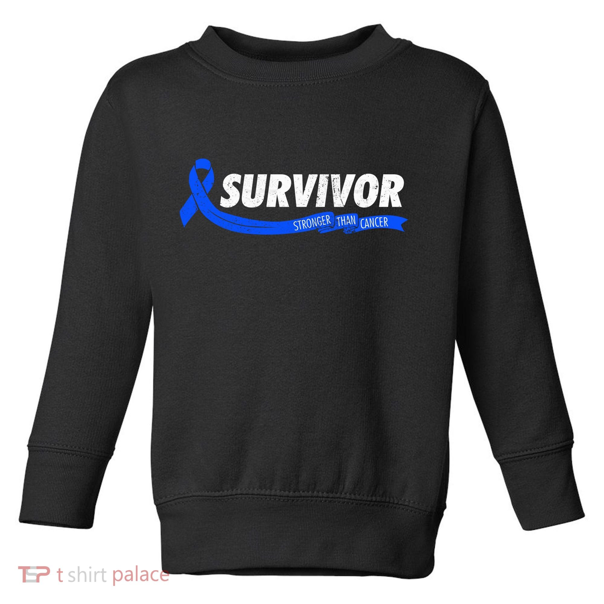 Survivor Stronger Than Cancer Colon Cancer Awareness Gift Toddler Sweatshirt