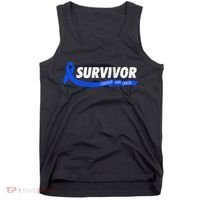 Survivor Stronger Than Cancer Colon Cancer Awareness Gift Tank Top thumb 0