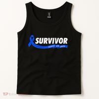 Survivor Stronger Than Cancer Colon Cancer Awareness Gift Tank Top thumb 2