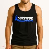 Survivor Stronger Than Cancer Colon Cancer Awareness Gift Tank Top thumb 3