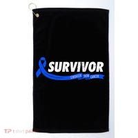 Survivor Stronger Than Cancer Colon Cancer Awareness Gift Golf Towel thumb 0