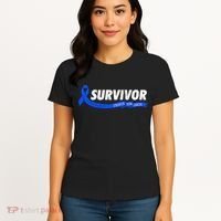 Survivor Stronger Than Cancer Colon Cancer Awareness Gift Women's T-Shirt thumb 4