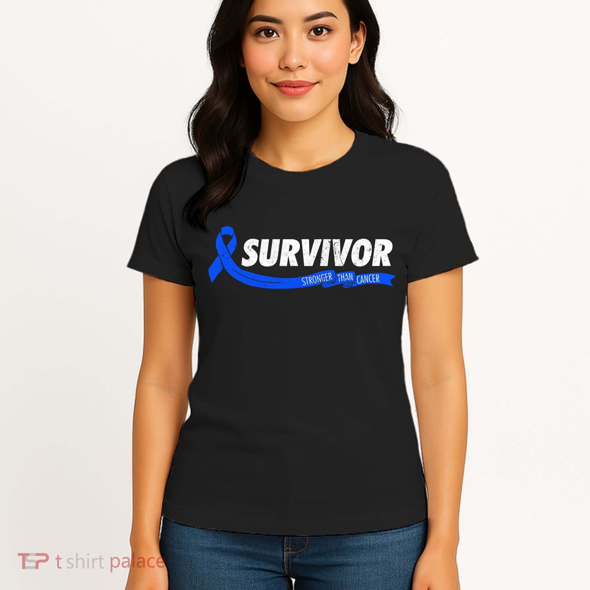 Survivor Stronger Than Cancer Colon Cancer Awareness Gift Women's T-Shirt